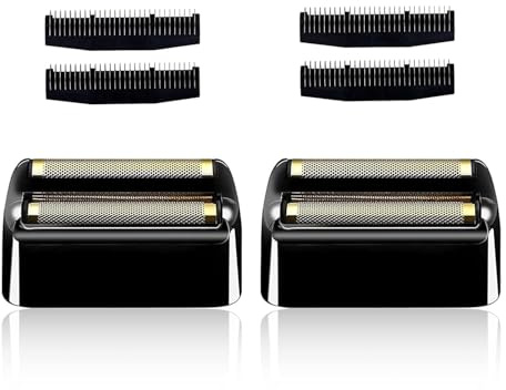AUDDOC Shaver Replacement Foil and Cutters Razor Part Compatible with BaBylissPRO Double Metal Shaver foil Replacement Heads (Black)