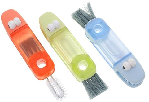 DECHOUS 3pcs Cleaning Brush Set for Milk Bottle Cap Cup Lid Cleaning Brush for Travel Gap Cleaner