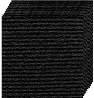 Fudaiki Teppichfliesen Selbstklebend 10 Stück Teppichfliesen Selbstliegend, Teppich Fliesen Teppich Selbstklebend Teppichfliesen Weich Auslegware Teppichboden Schwarz 30x30cm