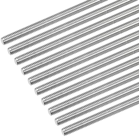 QUARKZMAN 10 Pcs Tige Filetée M6 x 400mm 1mm Pas de Filetage en Acier Inoxydable 304 Tiges Filetées Entièrement à Droite, Goujons de Barre pour Réparation, Bricolage