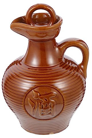 ZUNOXAZ Tragbarer Weinkrug Keramik 500 Ml Auslaufsicherer Weintopf Mit Griff Für Zuhause Bar Camping