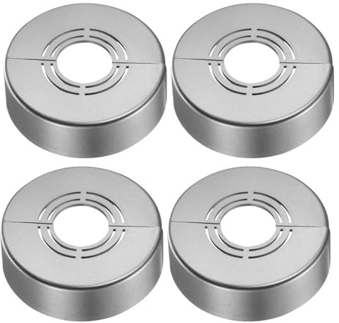 sourcing map Flangia divisa da parete, 4 pezzi, 62 x 20 mm, fibbia rotonda in ABS tagliabile, flangia per braccio doccia per decorazione rubinetto tubo dell'acqua da 20/25/33 mm (0,8/1/1,3 pollici