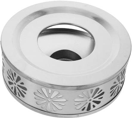 Amosfun Chauffe-théière Chauffe-Bougie Multifonction en Acier Inoxydable Portable avec Base Stable pour Lait et Boissons, pour Maison et Voyage