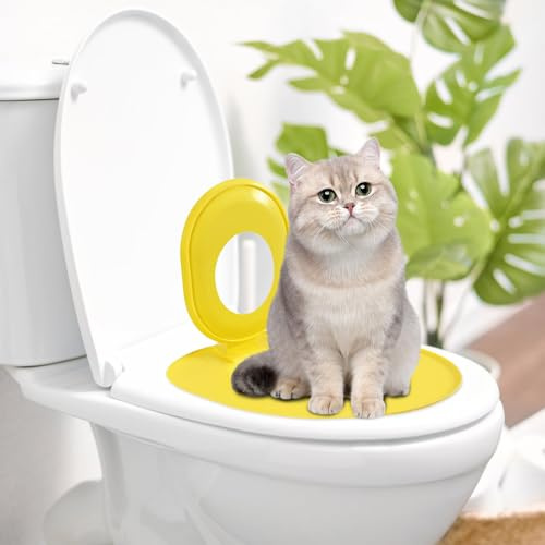 Trainingssystem zum eingewöhnen Ihrer Katze an das WC Katzen WC-Sitz Toiletten Training System Katzentoilette Katzenklo Toilettensitz (D)