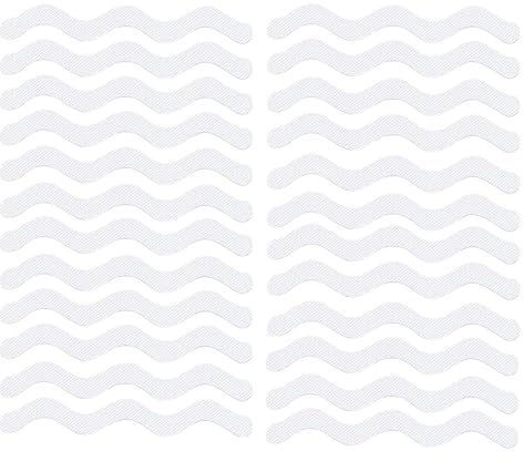 ROHMERIQUE 24 Pcs Bath Tub Non Slip Stickers, Transparent Self-Adhesive Shower Decals, Anti-Slip Grip Strips for Bathroom, Stairs & Slippery Surfaces