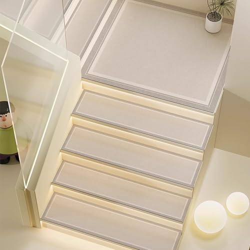 ADUODAO Alfombra antideslizante para escaleras, alfombras protectoras para peldaños de escalera, alfombras de seguridad perfectas para mascotas, ancianos, niños (70 x 22 cm, 1 unidad, estilo 2)