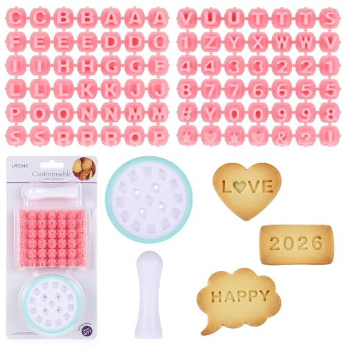Axafazup Number & Letter Stamps for Clay, Alphabet Fondant Stamps Polymer Clay Cutters Small Fondant Embosser Cookie Cutters for Cake Baking Personalized DIY Crafts Polymer Tools