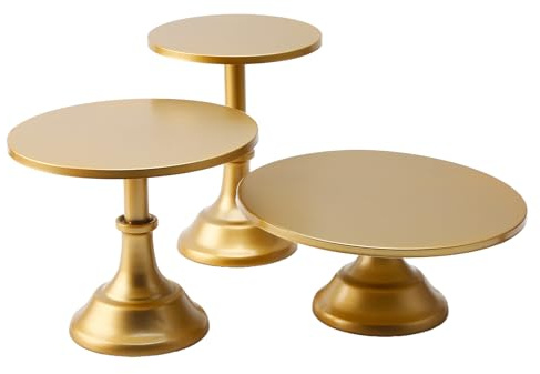 Gevvnss 3 Pack Gold Cake Stand Set,8 10 12 Metal Tiered Cake Stands