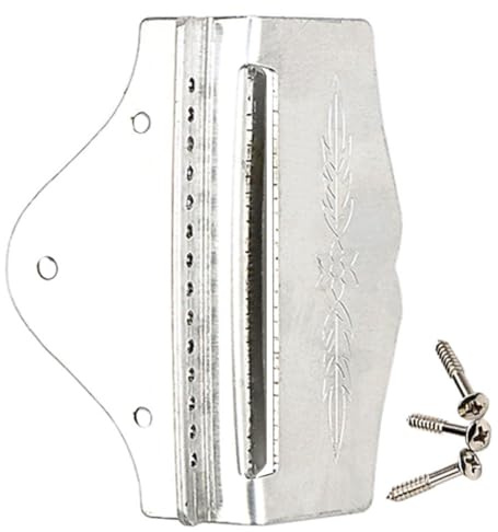 GLEAVI Tailpiece and Resistant to Deformation for Silver Colour Mandolin 14-string Made of Metal Designed to Improve Tone, Mandolin Accessory Enthusiasts and Players