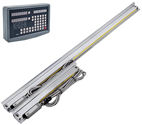 Encodeur à échelle linéaire 50 MM-650 MM haute précision 2 axes DRO lecture numérique LED for fraisage forage meulage tour Machine Machine-outil(Combination)