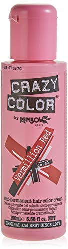 Crazy Color Vermillion Red no 40, 100ml - crema colorante rosso vermiglio