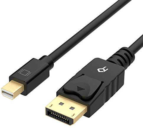 Rankie Mini DisplayPort (Mini DP) to DisplayPort (DP) Cable, 1.8 m (Black)