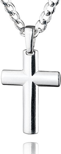 STERLL Herren Kette Aus Massivem Silber Mit Kreuzanhänger Für Zeitlosen Stil