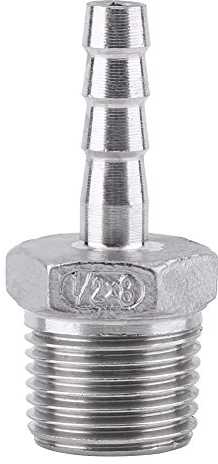 SS304 Raccordo Tubo Filettato Maschio Connettore Bobina Tubo Flessibile in Acciaio Inossidabile BSP(1/2 * 8mm)