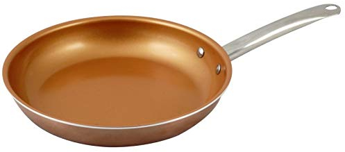 Thulos Sartén de Cobre con Revestimiento cerámico Antiadherente y Resistente a rayaduras. 30cm .Cocina más Sana. Fácil de Limpiar, aptas para lavavajillas y para Todo Tipo de cocinas.