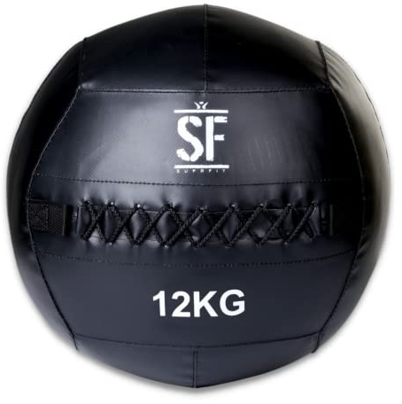 Suprfit Wall Ball – Medicinball för Cross Training och Functional Training, vikt ball med greppvänlig yta tillverkad av robust PVC-material, vikt: 3–12 kg, svart