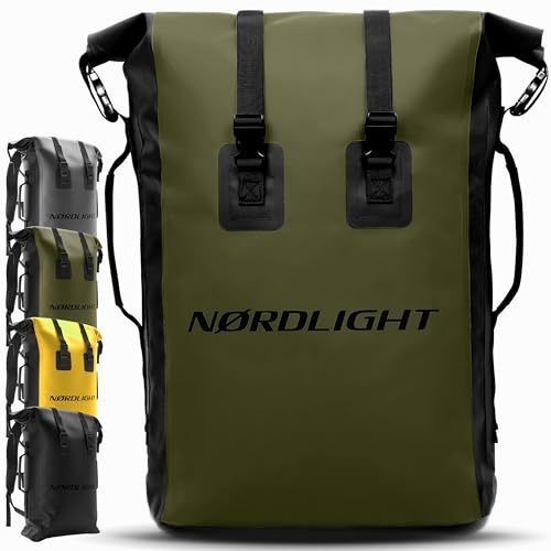 Sac à dos étanche Dry Bag 35l - (vert olive) Sac à dos à roulettes avec sangle rembourrée, sac étanche pour les sports nautiques, sac à dos pour vélo, sac à dos pour coursier, trekking, pêche