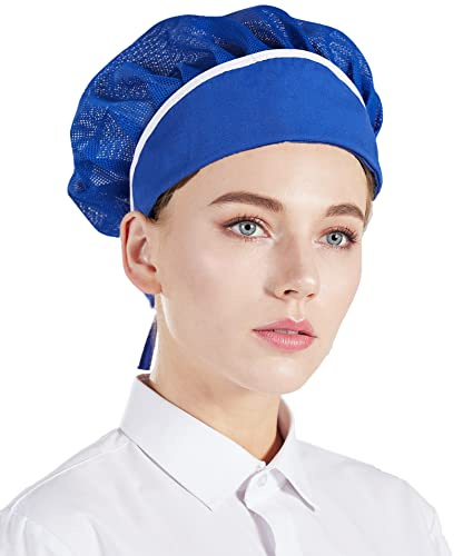 Nanxson Damen 3 Stück Kochmütze Arbeitsmütze atmungsaktiv Mesh Haarnetz Unisex Staubmütze Industrie Werkstatt Hut