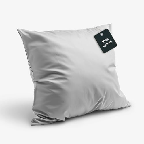 twenty:three® | Kissenbezug 80x80 cm Light Gray - 100% Tencel™ Lyocell (Lyocellfasern) - Kissenhülle, Kopfkissenbezug, Reißverschluss, Ultraweich, Hochwertig, Ganzjährig