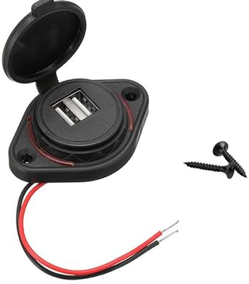 Dual USB Auto Steckdose,12V-24V Auto Dual USB Stecker Kabel Ladegerät Buchse, 3.1A Zigarettenanzünder Ladegerät Adapter für Motorrad, Auto, Boot