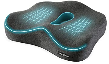 Max&Love Sitzkissen aus Memory-Schaum zur Linderung von Rücken, Ischiasschmerzen, Steißbeinschmerzen, Entlastungsscheibe, orthopädisches Osteoarthritis, Prostatakissen, Lendenwirbelsäule, Hüftformung