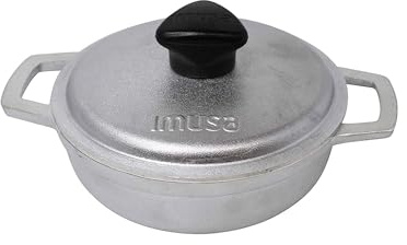 IMUSA USA 4 Piece 0.5Qt Traditional Colombian Mini Calderos (Dutch Oven) for Cooking and Serving, Silver
