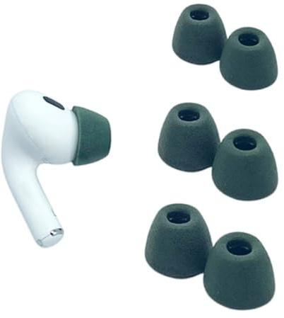 Comply Earbudspetsar för minnesskum för Apple AirPods Pro 1 & 2 | Ultimate Comfort, säker passform, brusisolering | Halkskydd, förhindrar att falla ut | Grön, Medium (3 par)