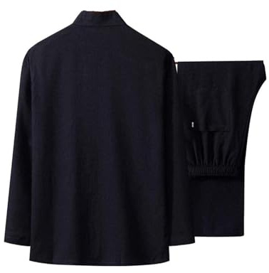 KEMKEY Womens Martial Arts Uniform Tai Chi Suit Chinese Kung Fu Clothing Cotton Wing Chun Clothes Zen Meditation,A,XL