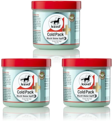 RL24 leovet - Cold Pack Apothekers Pferdesalbe – 3 x 500 ml (3er Set) | Für Mensch & Pferd – Pferdebalsam kühlt & wärmt – Pferdegel für Muskeln & Gelenke – verbesserte Beweglichkeit