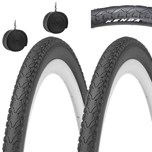 ECOVELO 2 cubiertas de 700 x 35 C + cámaras neumáticas Demi Slick Gravel Bike City Bike Road Trekking Bicicleta Adulto Turismo