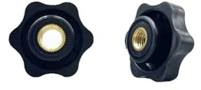 Flügelmuttern und -schrauben, M4 M5 M6 M8 M10 M12 Klemmknopf Griff Mutter Griff Gewinde Stern Mechanische Rändelmutter Klemmknopf Manuelle Kupfermutter (Farbe: Sackloch, Größe: M6 (Kopf 32 mm) 5 Stück