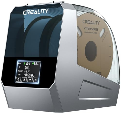 Creality Official Space PI Filament Dryer Plus, 2 Rolls 3D Printer Filament Dryer Box with Built-in Fan Filament Storage Holder Filament Dehydrator for 1.75/2.85mm One-Key Setting for PLA PETG ABS TPU