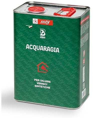 Acquaragia Miscela di solventi industriali base idrocarburica | Vernici nitro, sintetiche, oleosintetiche, antiruggine e finiture ad olio | Linea Easy diluente a base acquaragia | Formato 5 lt