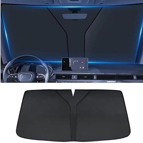 LZGQAZ Sonnenschutz Auto Frontscheibe für BMW X5 X5M E70 E53 F15 F85 X6 X7 X4 F39 X3 E83 F25, Faltbarer Windschutzscheibe Sonnenblende UV Schutz, Keep Your Vehicle Cool Zubehör,Black