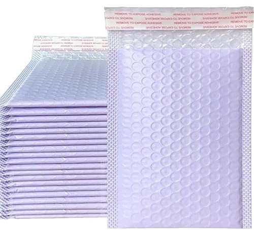 LuftpolsterumschläGe Packung mit 50 Luftpolsterumschlägen, violett/bunt, Verpackungsbeutel, selbstklebend, gefüllter Umschlag, Versandverpackung, Fallschutz Versandtaschen Luftpolster(Color:50 pcs Pur