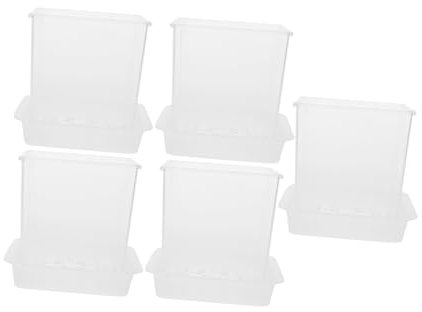 SEWOART Macetas De Acrílico para Orquídeas 5 Unidades Jardineras para Vivero Transpirables con Bandejas Ideal para Decoración