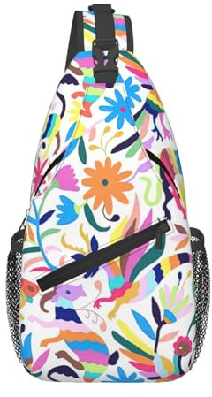 Sling Sac Poitrine Impression D’Animaux Otomi Mexicains Sac Poitrine Bandoulière Polyvalent Poche De Cruche À Eau Grande Capacité Sling Épaule Cross Body Bag, Pour Cyclisme, Scolaire, Camping