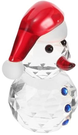 Zerodeko Weihnachtsschneemann Mit Rotem Hut Mini-schneemannfiguren Weihnachtliche Desktop-Ornamente Weihnachts-schneemann- Schneemann-Figur Weihnachtliche Tischdekoration Glas