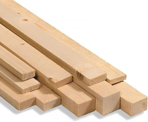 bricoleva.it 4 Listelli in Legno Abete Piallati per Tettoie, Gazebo, Pali - Listelli Lunghezza 2 Metri - Disponibile in più Sezioni (2x9,5 cm, 4 pezzi)