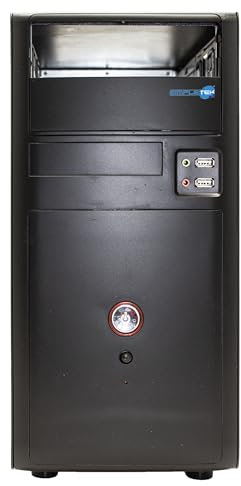 SIMPLETEK - Gehäuse-Gehäuse für Micro-Tower Desktop-PC schwarz | Micro-ATX Mini-ITX MATX 2 x 5,25 + 3,5 Floppy | 4 x PCI-Steckplätze + 5 x 3,5 intern (generalüberholt)