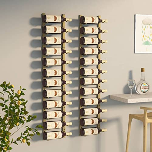 Xichuzi Wand-Weinregal für 12 Flaschen 2 STK. Golden Eisen, Flaschenregal, Weinhalter Wand, Flaschen Regal, Flaschenhalter Wein, Bar Regal Wand, Wine Holder, Weinflaschenregal