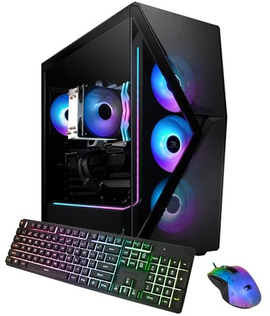 iBUYPOWER Slate MESH Gaming PC Desktop Computer Intel Core i7 14700F CPU, NVIDIA GeForce RTX 5070 12GB GPU, 32GB DDR5 RGB 5200MHz RAM, 1TB NVMe SSD, Windows 11 Home, Keyboard and Mouse - SMI7N5701