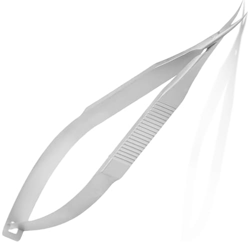Extra Fine Curved Cuticle Scissors | Stainless Steel with Superior Rebound Feel | Ideal for Eyebrows, Eyelashes, and Dry Skin Care | Featuring Fine Pointed Tips for Precise Detailing