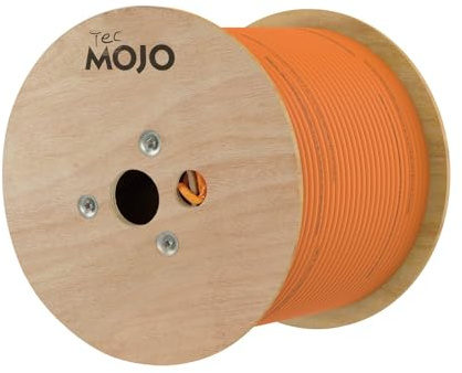 Tecmojo CAT7 S/FTP 500M Reel, 10Gigabit LAN Ethernet Network Bulk Cable Pure Copper Conductor 23AWG with 30% AL-MG Braiding Shielding LSZH B2ca, Orange