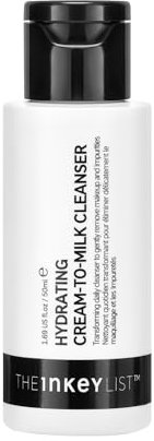 The INKEY List Hydrating Cream-to-Milk Cleanser 50ml, 5% Rice Milk & Hyaluronic Acid, Gentle Cleaning Formula, Non-Stripping, Non-Drying, Non-Irriating, Hydrates & Dissolves Makeup, Vegan Friendly