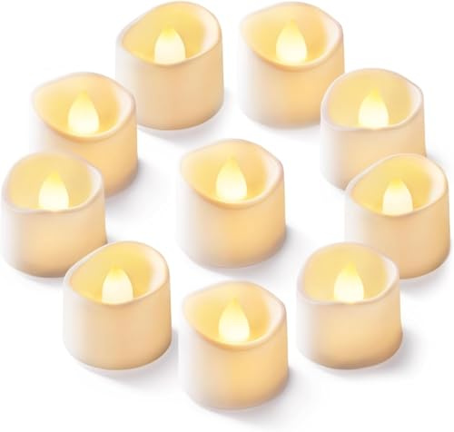 Homemory 12 Stück LED Teelichter, flackernde Teelichter, Warm White batteriebetrieben Kerzen für Weihnachten Hochzeiten