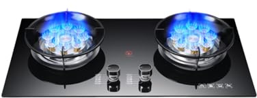 Réchaud de camping double, brûleur wok haute puissance de 5,2 kW, réchaud à gaz portable avec régulateur et tuyau, adapté aux pique-niques d'urgence dans le jardin(LPG)