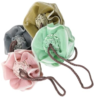 BIUDECO Palla da Bagno Accessorio Bagno Creativo 4 Pezzi Esfoliante a Forma di Rosa per Esfoliare e Pulire Corpo Colore Casuale in Pe una Doccia Confortevole