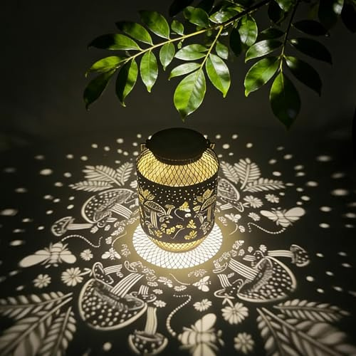 Birthday Gifts for Women, Mothers Day Presents for Mum Grandma, Mushroom Solar Lantern Garden Ornaments for Outside, IP65 Waterproof Garden Decor Hanging Solar Lights for Table Patio Balcony Courtyard