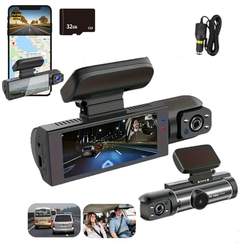 4k Dual Dashcam, Dash Camera Auto Mit Weitwinkel-Front & Rückkamera, Dashcam Mit 24-Stunden Parküberwachung, 3,16 Zoll, Nachtsicht, Dein Augenzeuge Auf Jeder Fahrt (32GB)